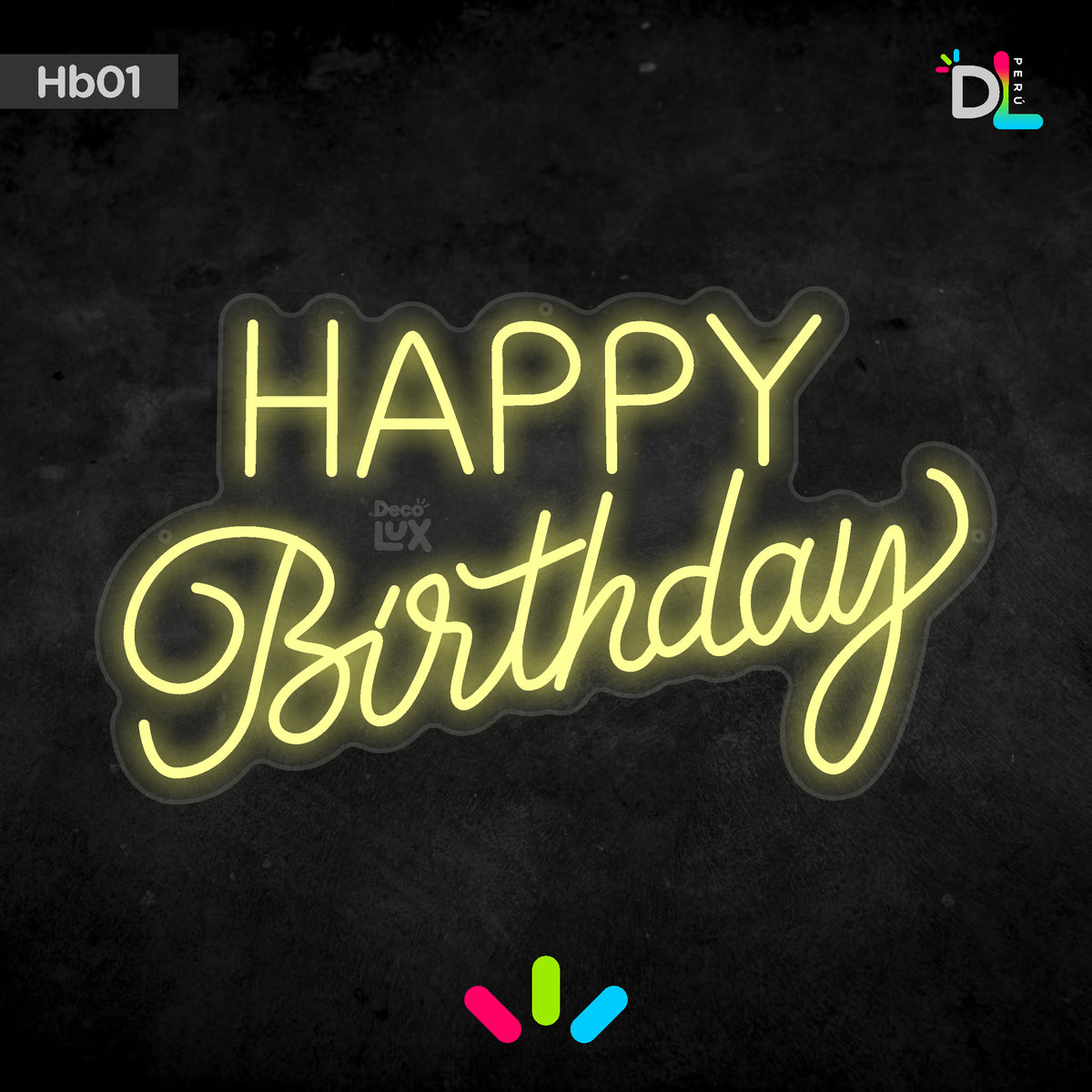 HB01 - Happy Birthday - Letrero Neon Premium