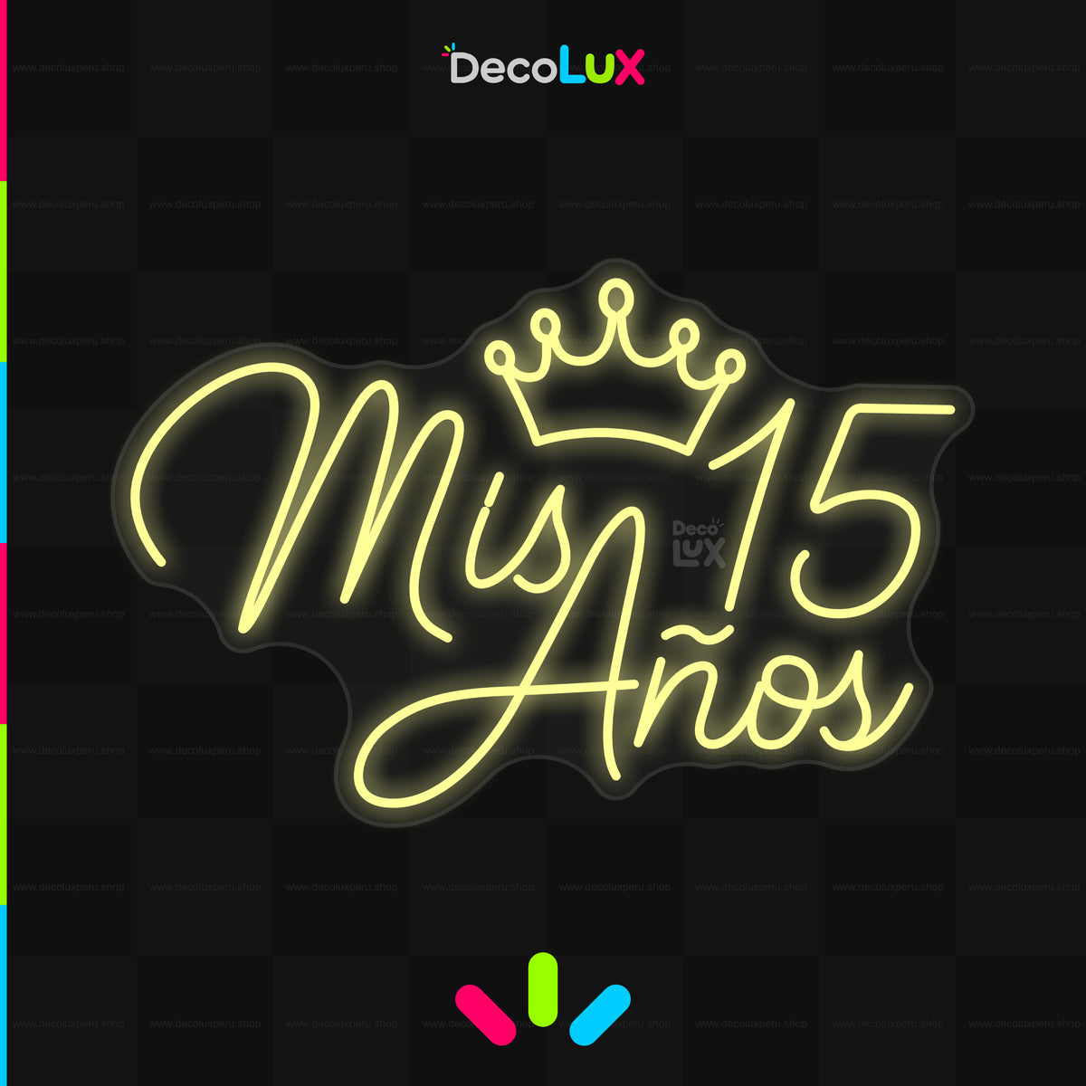 Mis 15 Años 5 - Letrero Neon Flex Premium
